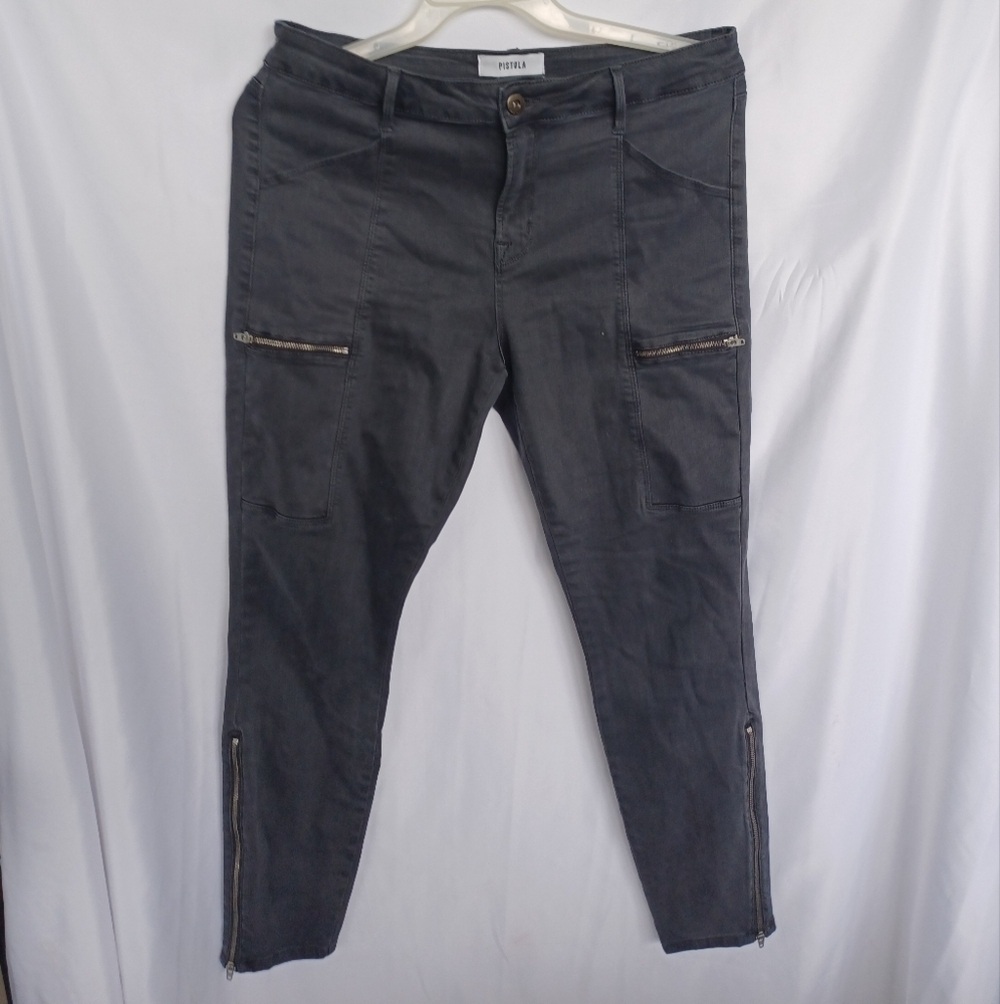Pistola dark grey cargo pants, stretchy